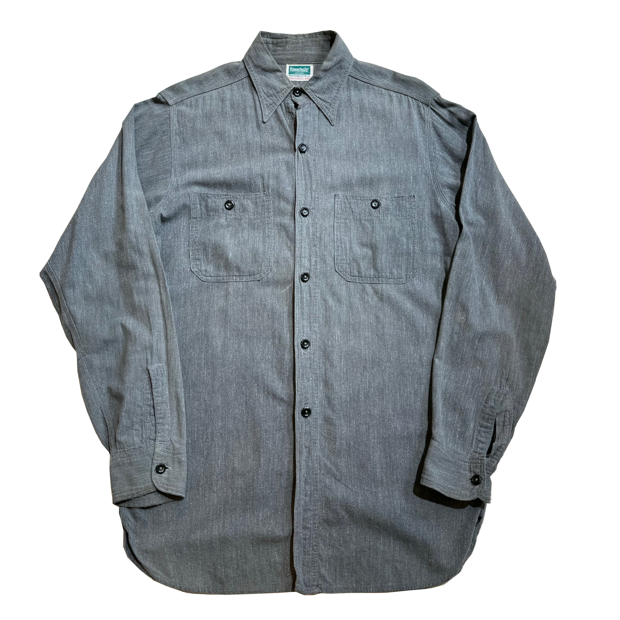 40s~ Black Chambray Homesteader【MONTGOMERY WORD】